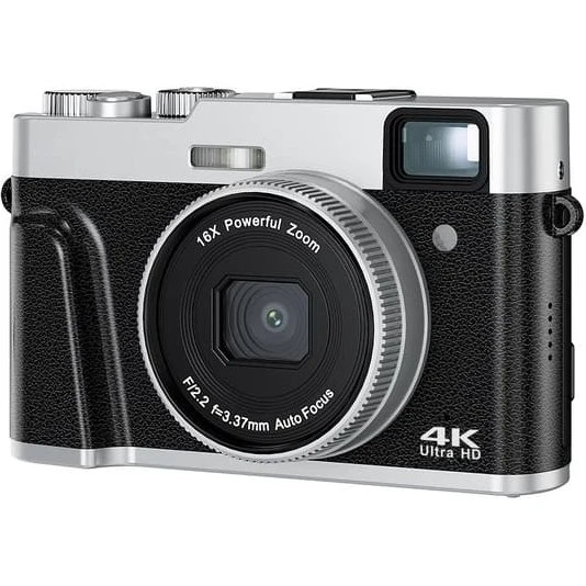 Digitalkamera 4K 48MP med 16X zoom - Black