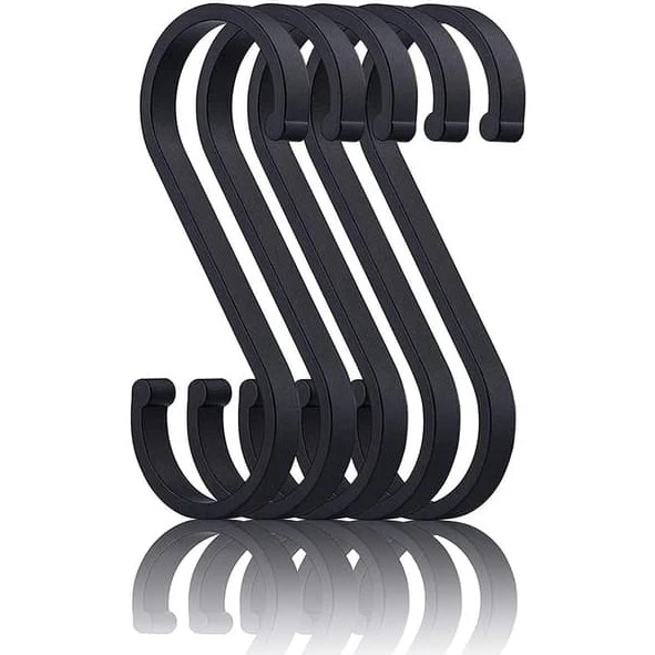 S-kroge 5-pak Black, Zinklegering 8,9x0,5 cm