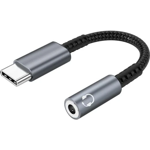USB-C til 3,5 mm lydadapter - Grå