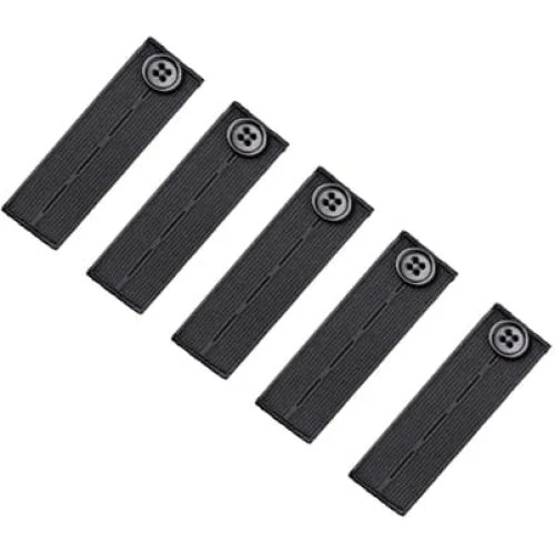 Elastisk taljeforlænger 83 mm, 5-pak - Sort