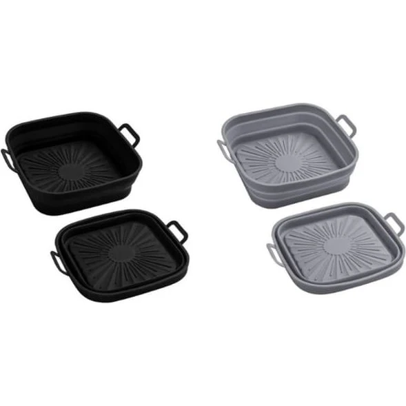 Sammenklappelig Air Fryer Silikoneform 17,5 cm (2-pak) MultiColor