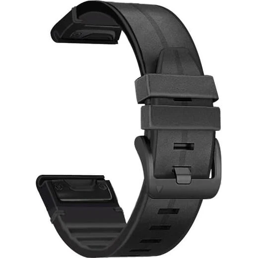 TPU urrem til Garmin Fenix 7X/6X/5X - 26mm - Sort