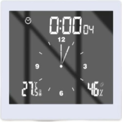 Multifunktionelt digitalt vægur med termometer og hygrometer - White