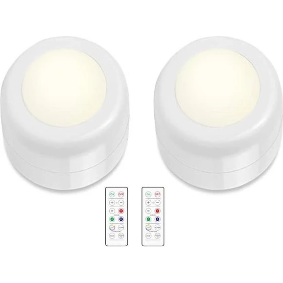 LED spotlight med fjernbetjening, 2-pack, RGB & hvid