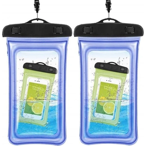 Vandtæt flydende mobiltaske, blå, 2-pack