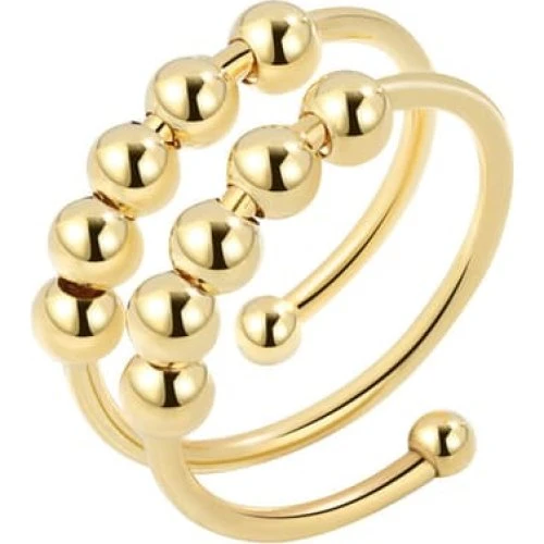 Anti-stress ring i guld kobber, justerbar 17 mm