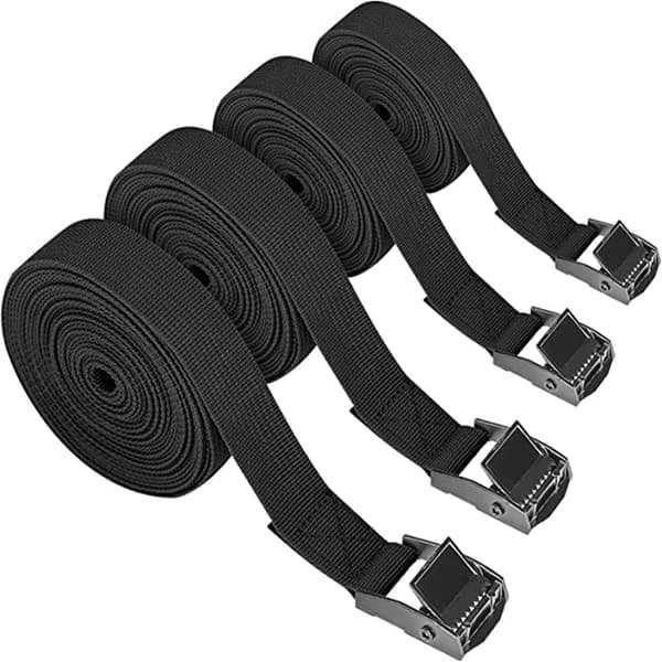 Spændestropper 4-pak Sort 7 m x 25 mm
