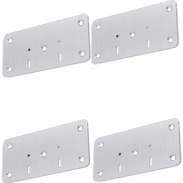 Reparationsplade til møbelhængsler 4-pak Silver 90x47 mm