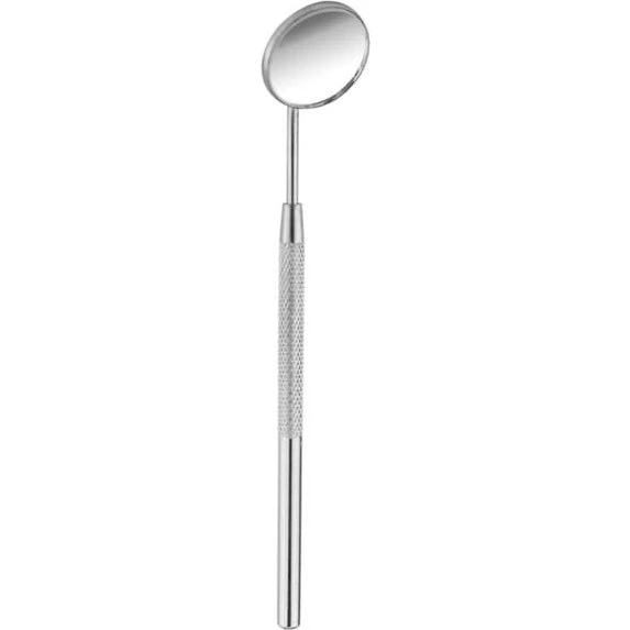 Tandspejl med langt håndtag i sølv, 2,2 cm spejl og 16 cm længde