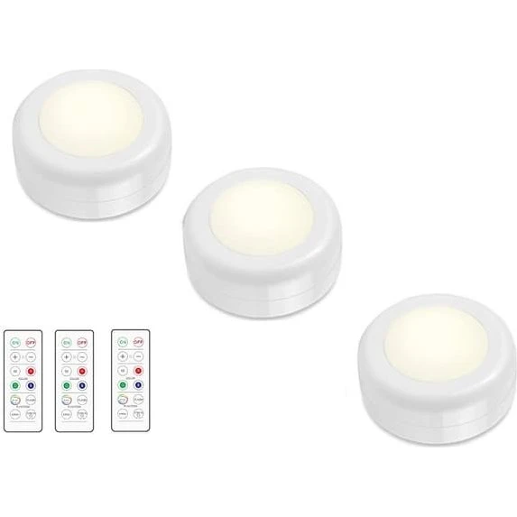 LED spotlight med fjernbetjening, 3-pack, RGB & hvid