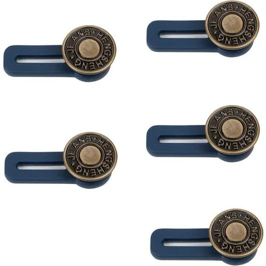 Taljeforlænger til jeans og bukser, 5-pak, Blå/Bronze