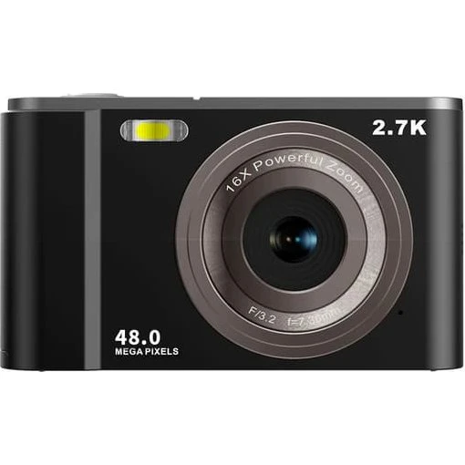 Digitalkamera 48MP 1080 FHD med 2,8" skærm - Sort