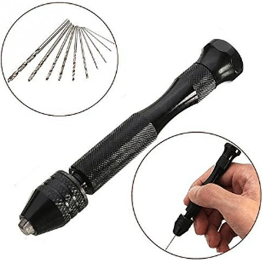 Håndboremaskine med 10 bits, Sort, 0.6-2.0 mm