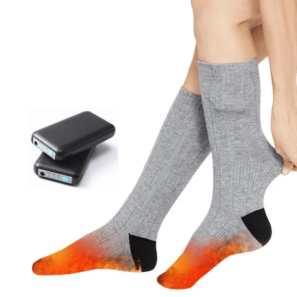 Batteriopvarmede sokker 4000 mAh - Grå, M