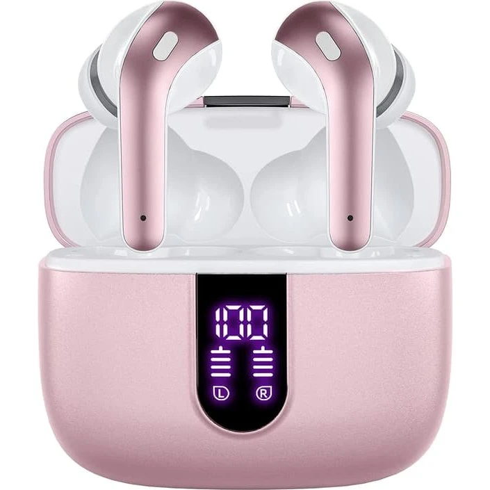 Trådløse In-ear Høretelefoner med Mikrofon og Touch - Pink