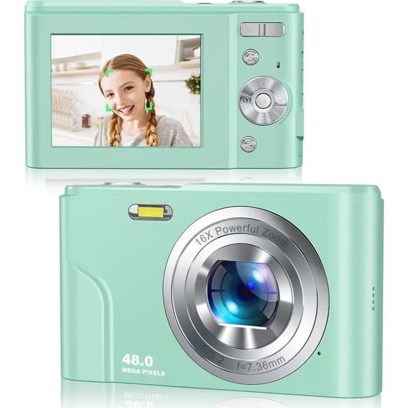 Digitalkamera 48MP 1080P Full HD 16x Zoom - Grøn