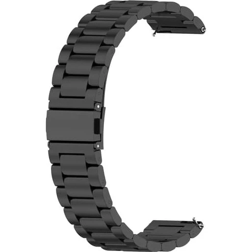 Urrem 22 mm sort rustfrit stål til Huawei, Magic og TicWatch Pro