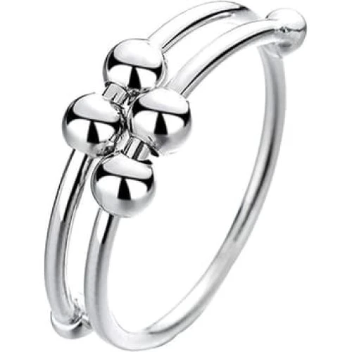 Anti-stress ring justerbar kobber sølv