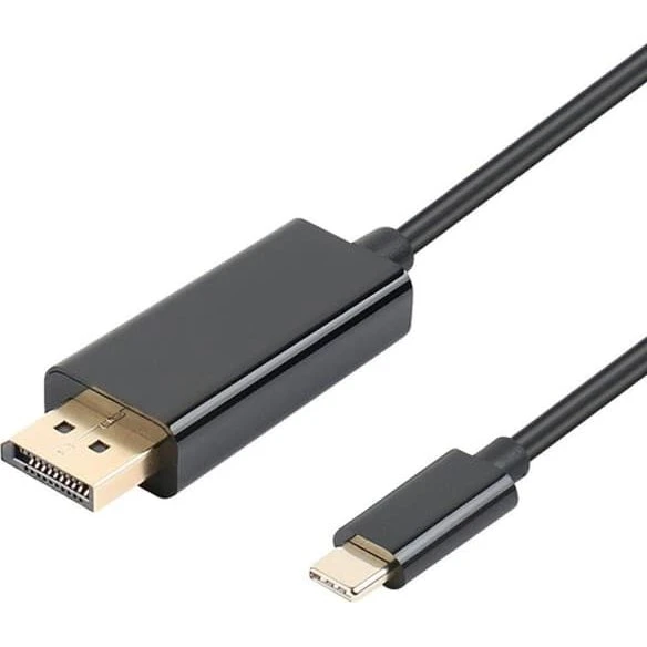 USB-C til DisplayPort adapterkabel, 1,8 m, Sort