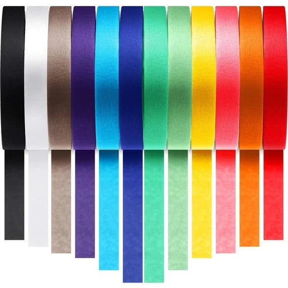Maskeringstape farverigt sæt (18 mm / 10 m) - 12-pak
