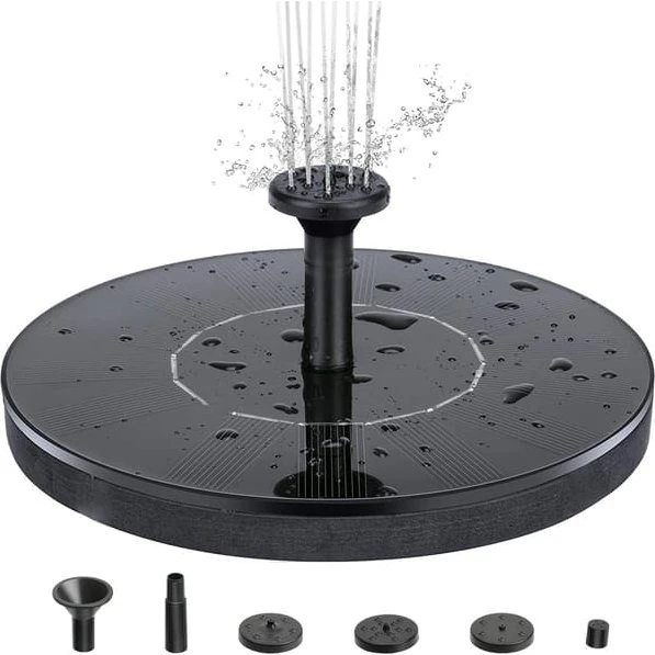Solcelledrevet Vandfontæne 13 cm - Sort