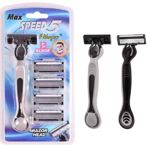 Barberkniv med 5 barberhoveder inkl. 4 ekstra blade
