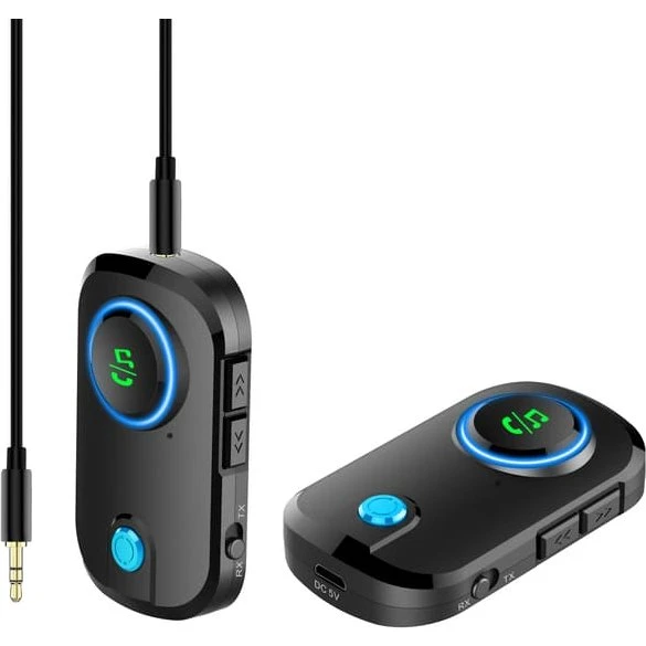 Bluetooth 5.0 Trådløs Sender og Modtager med AUX