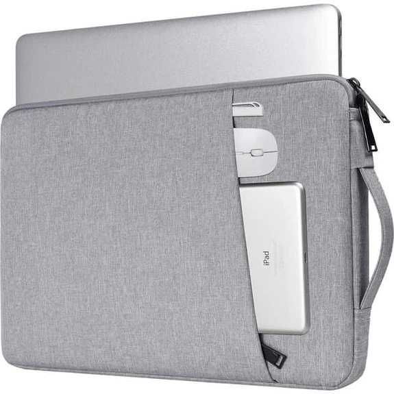 Laptoptaske 13,3 tommer i gråt kanvas