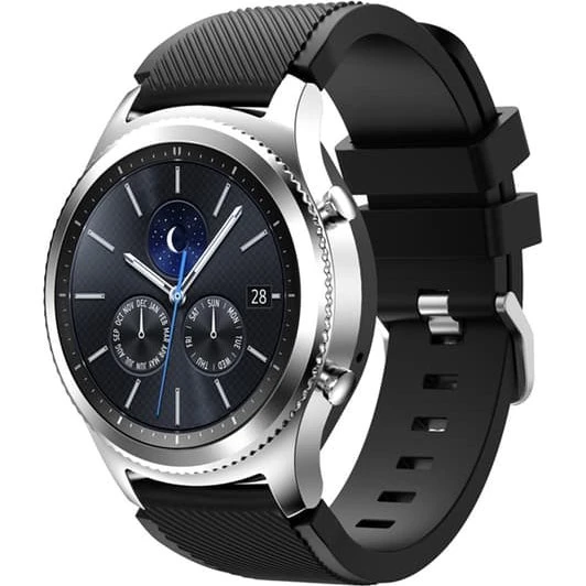 Samsung Gear S3 Frontier/Classic armbånd - Sort, 22mm silikone