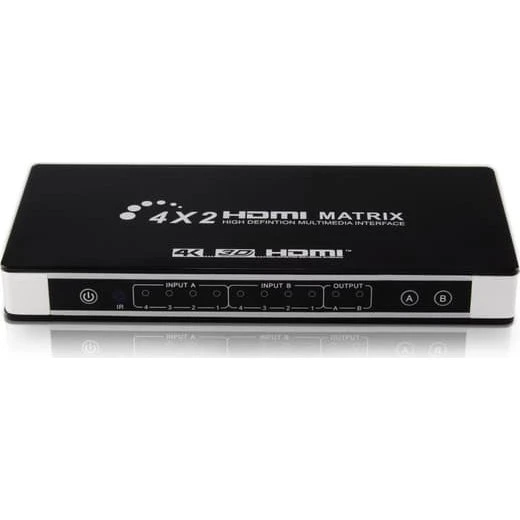 HDMI Matrix 4x2 Switch/Splitter UHD 4K2K 3D med EDID
