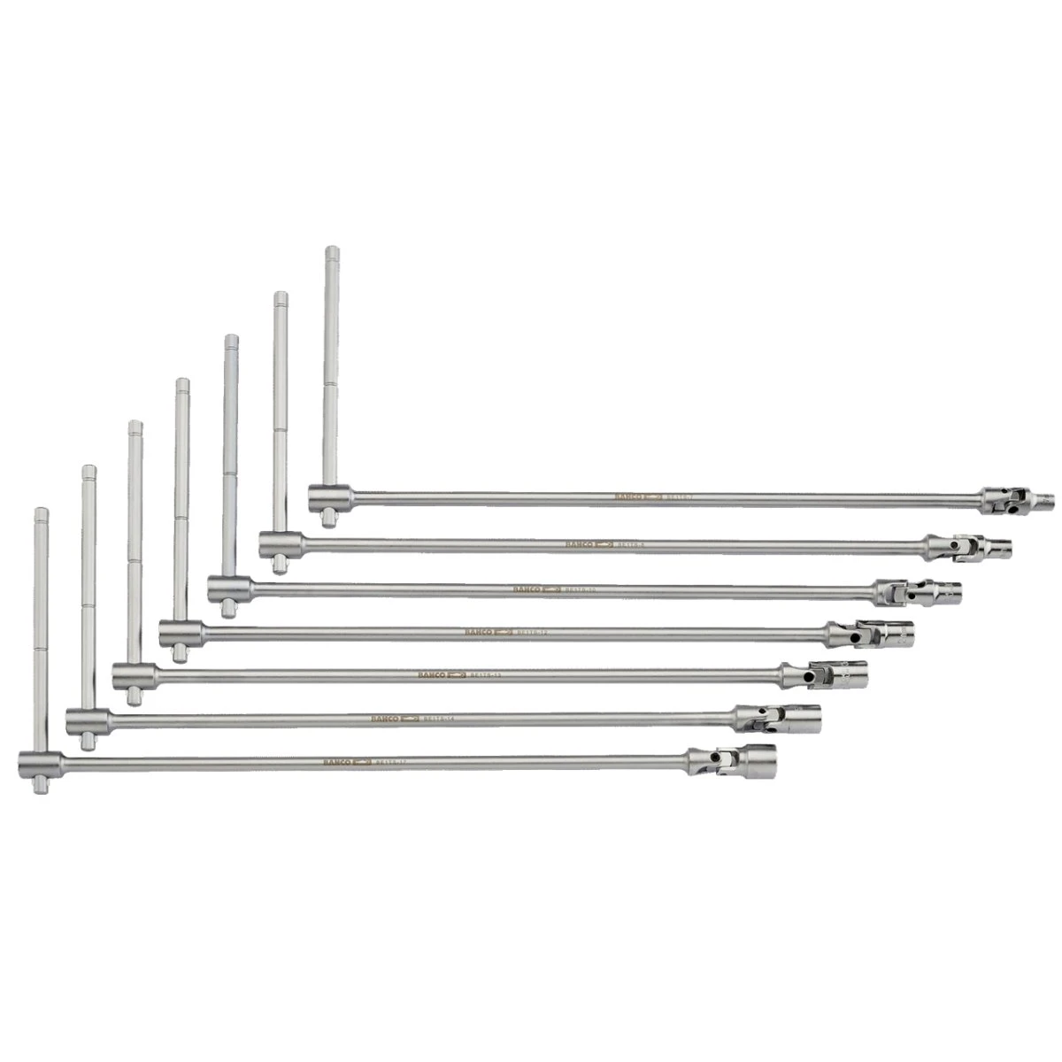 Bahco T-nøglesæt m/top & kardanled, 7-17 mm (7 stk)