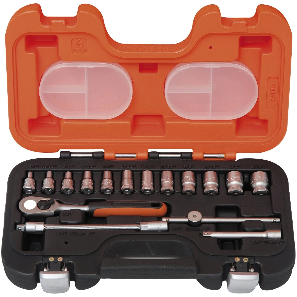 Bahco S160AF 1/4" Topnøglesæt i tommemål - 16 dele