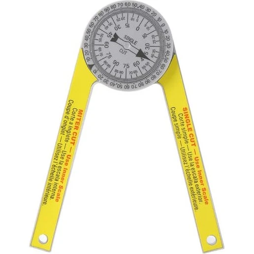 Gradskive / Vinkelsøger - Gul ABS - 185 x 63 x 14 mm