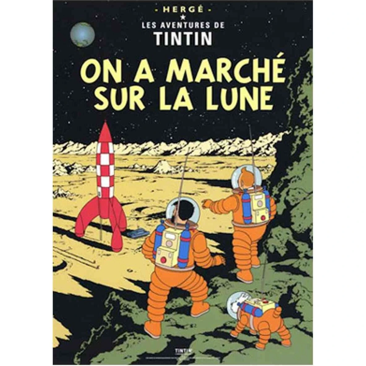 Tintin Plakat - Månen tur og retur (del 2) - 50x70 cm