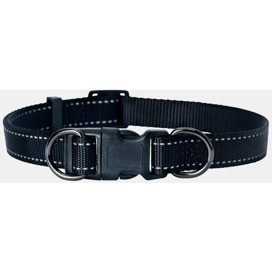 Dogman Iris Nylon Hundehalsbånd Sort XL 25mm 38-66cm