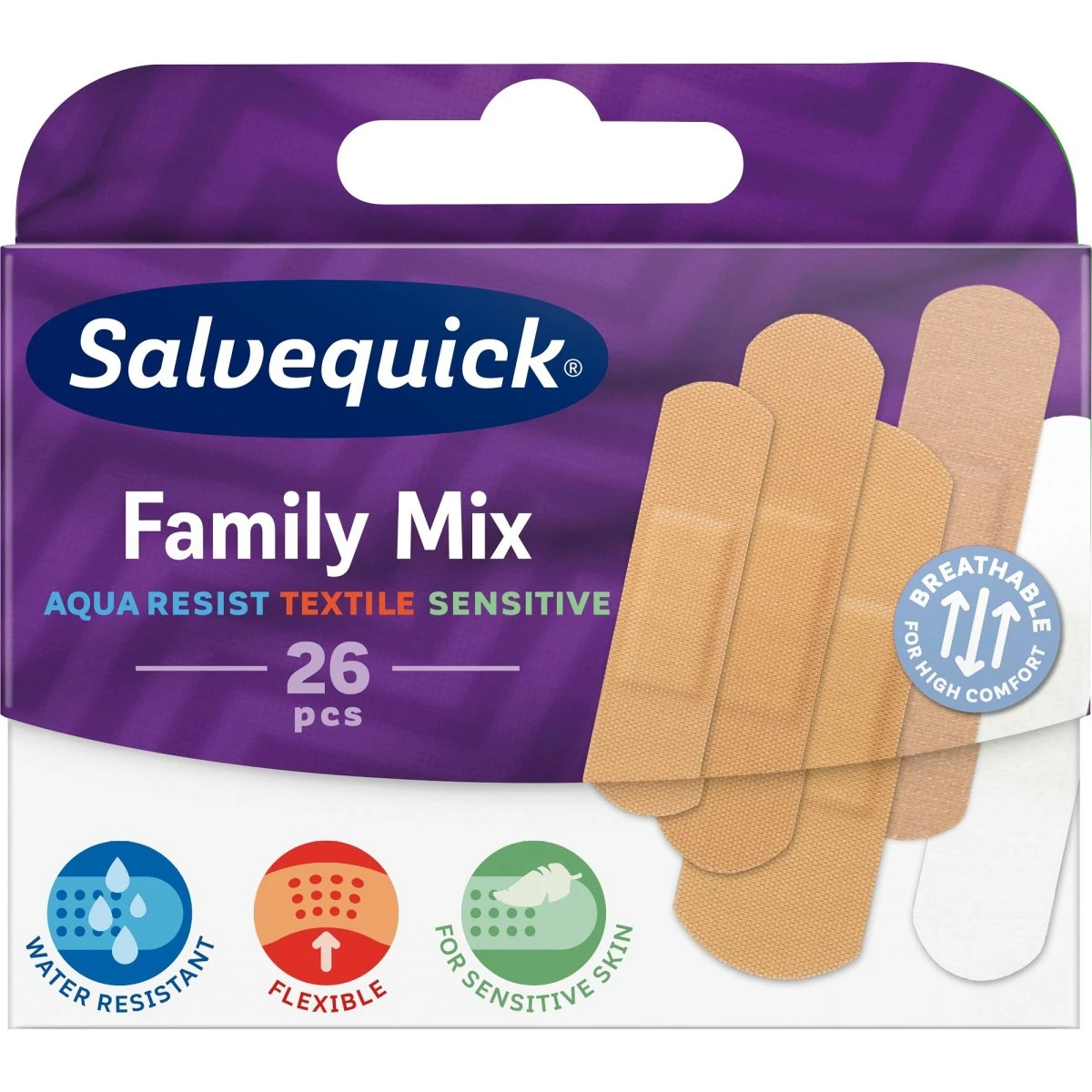 Salvequick Family Mix - 26 stk. plaster i forskellige typer