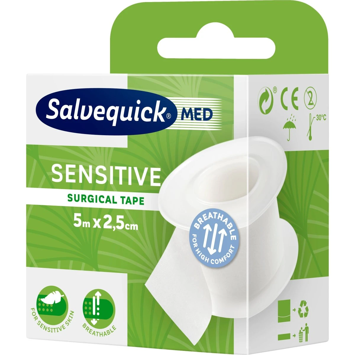 Salvequick Kirurgtape Sensitive - 5m x 2,5cm