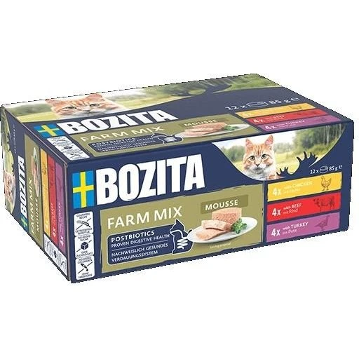 BOZITA Mousse Mix Vådfoder til kat - 12 x 85 g