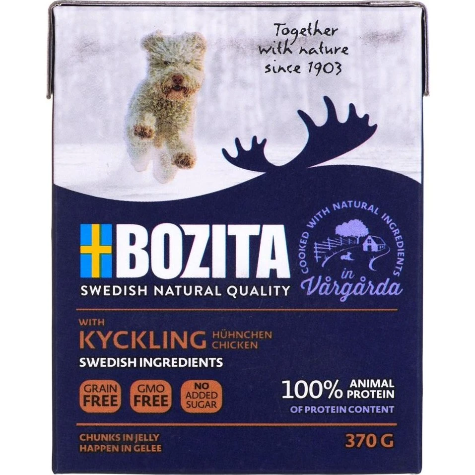 Bozita Vådfoder til hund - Kylling i gelé - 370 g