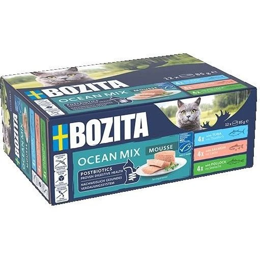 BOZITA Mousse Ocean Mix Vådfoder til kat - 12 x 85 g