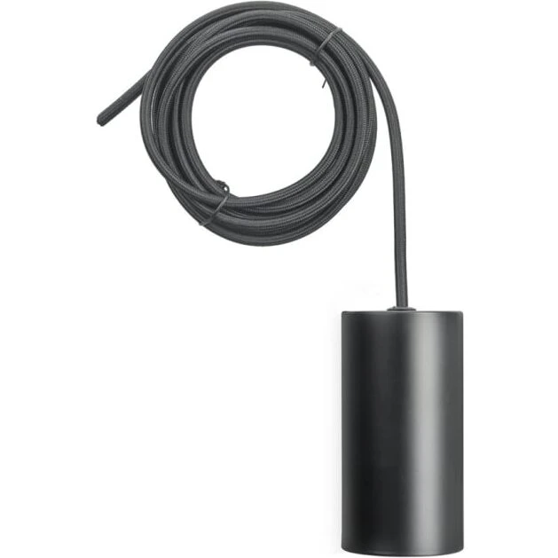 Unison fatningssæt E27 3 m stofledning, sort