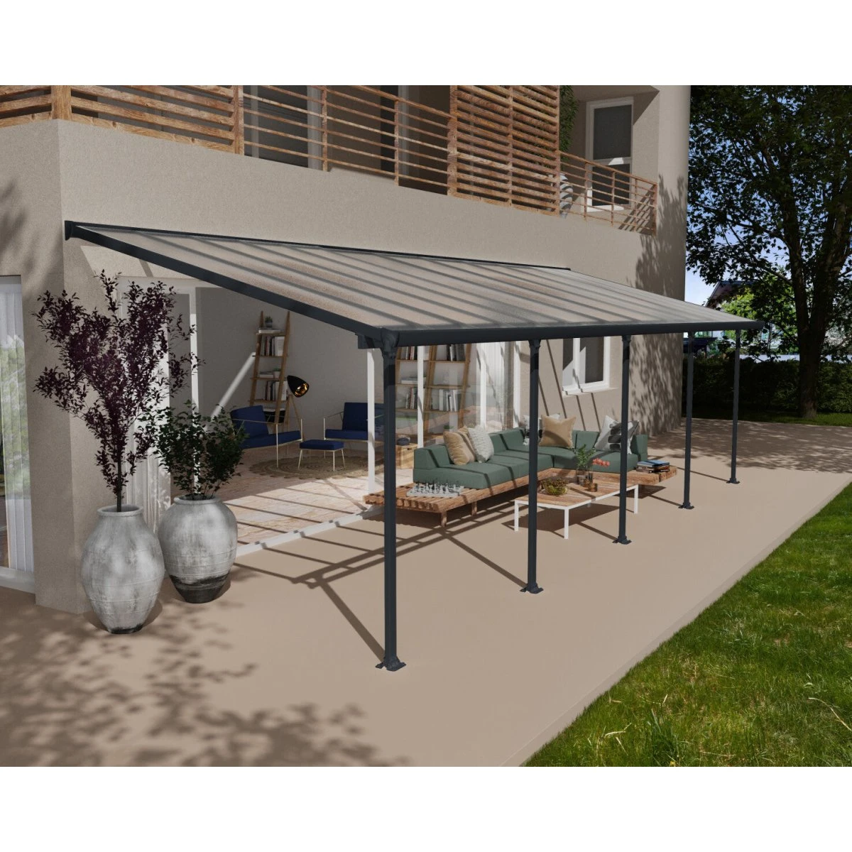 Palram Canopia Feria Terrasseoverdækning 3x3,05m Antracitgrå