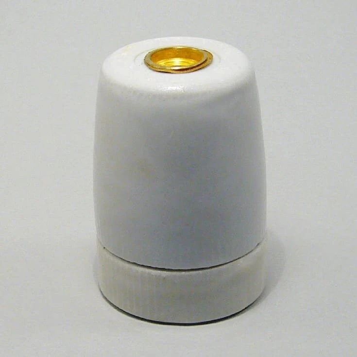 Uden mærke Porcelænsfatning E27, glat, M10 nippel, 230V