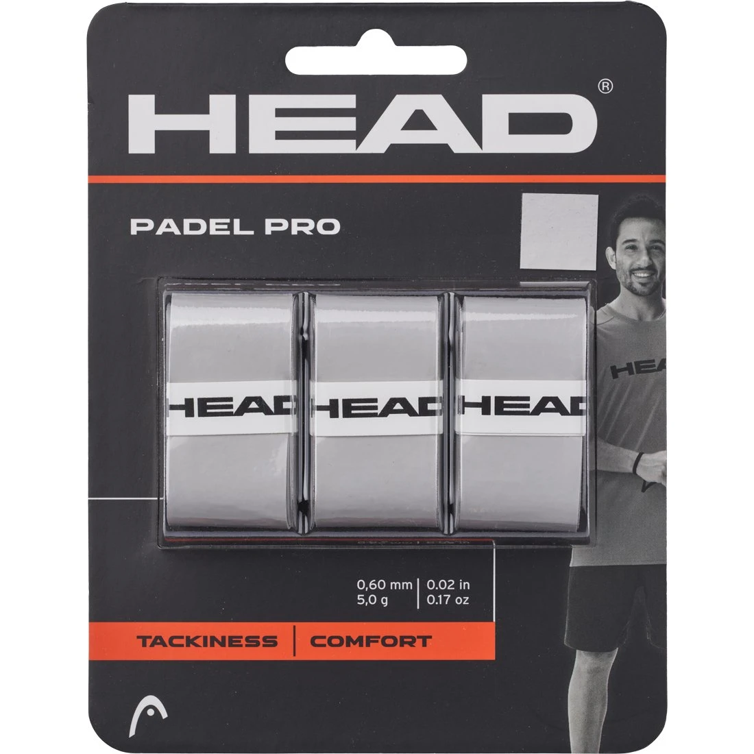 Head Padel Pro Overgrip 3-pak - Grey
