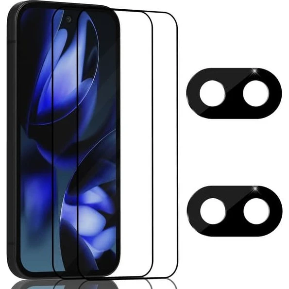 Google Pixel 9a Skærm- & Linsebeskyttelse (2-pak) - Hærdet Glas 9H