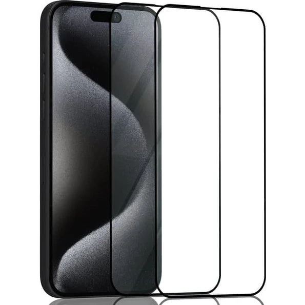 iPhone 15 Pro Skærmbeskyttelse - 2-pack Hærdet 3D Glas
