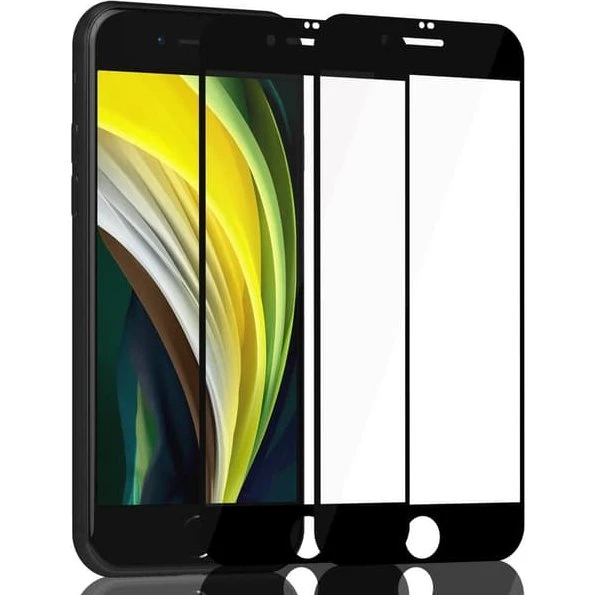 2-Pack iPhone SE (2020-2022) Black Skærmbeskyttelse - 9H Hærdet Glas