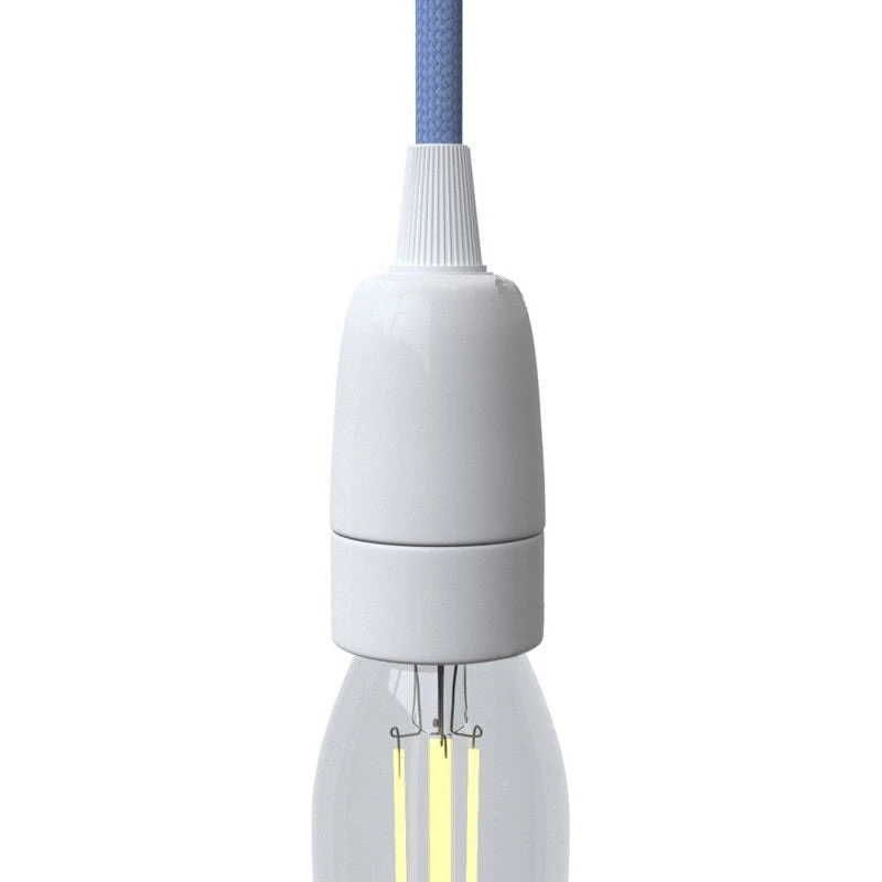 E14 fatning i porcelæn, 60 mm – hvid (max 60W)