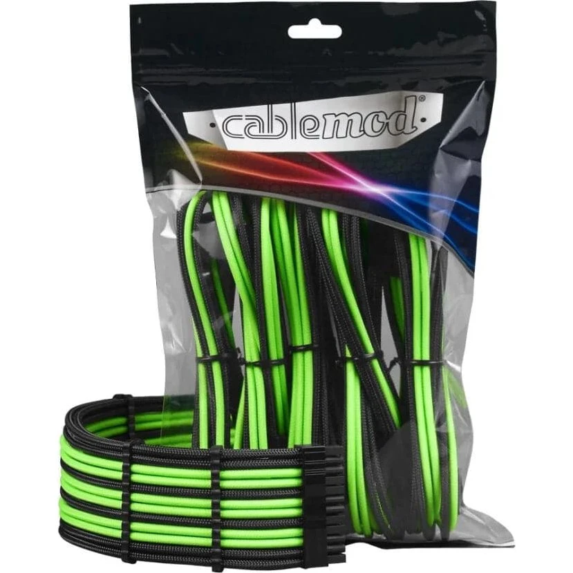 CableMod PRO ModMesh Cable Extension Kit - Sort/Lysegrøn