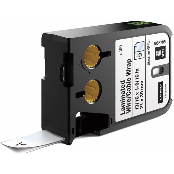 Dymo Tape XTL 21x39mm Sort/Hvid (150 stk) - 1868705